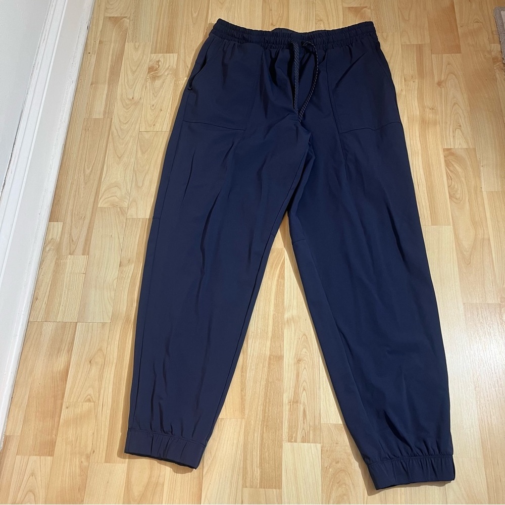 Fabletics Womens Navy High Waisted Drawstring High Rise Activewear Pants Large